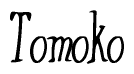 The image is of the word Tomoko stylized in a cursive script.