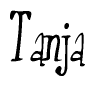 The image contains the word 'Tanja' written in a cursive, stylized font.