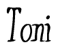The image is of the word Toni stylized in a cursive script.