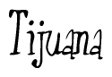 The image is of the word Tijuana stylized in a cursive script.