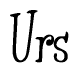The image is of the word Urs stylized in a cursive script.