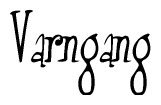 The image contains the word 'Varngang' written in a cursive, stylized font.
