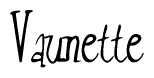 The image is a stylized text or script that reads 'Vaunette' in a cursive or calligraphic font.