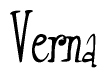 The image contains the word 'Verna' written in a cursive, stylized font.