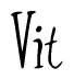 The image is of the word Vit stylized in a cursive script.