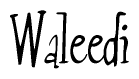 The image contains the word 'Waleedi' written in a cursive, stylized font.