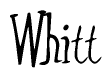 The image contains the word 'Whitt' written in a cursive, stylized font.