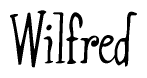 The image contains the word 'Wilfred' written in a cursive, stylized font.