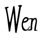   The image is of the word Wen stylized in a cursive script. 