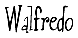 The image is of the word Walfredo stylized in a cursive script.