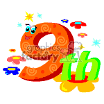 9th Celebration Number Cartoon - Cute Ninth Ordinal Number