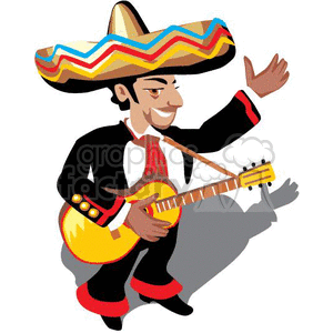 Mexican man playing the guitar for Cinco De Mayo