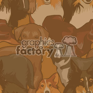 A clipart image featuring a variety of dogs in different breeds and poses.