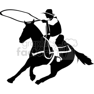 Cowboy Roping Silhouette