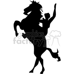 Cowboy Riding Bronco Silhouette