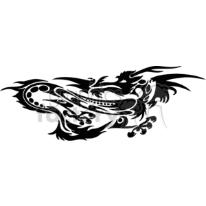 Black and White Dragon Vector Art for Tattoo and Vinyl Cutting