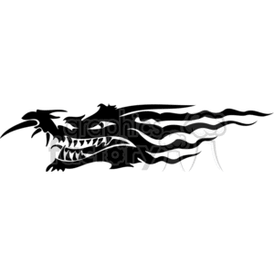 Black and White Dragon Vector Design for Vinyl Cutting and Tattoos