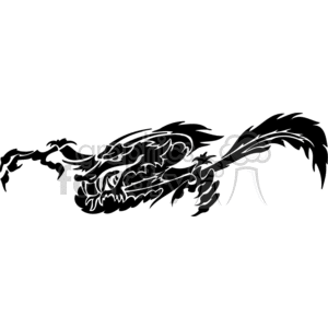 Tribal Dragon Vector Art for Vinyl Cutting and Tattoo Designs