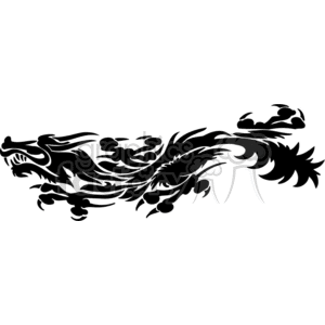 Tribal Dragon for Tattoo and Vinyl Cutter Designs