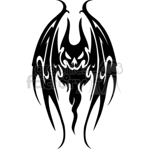 Black and white evil looking bat, forward facing