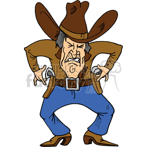 Cartoon western gunslinger
