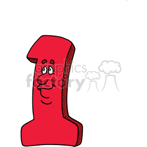 A cartoon of a red number one