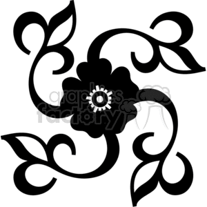 A black and white hibiscus design