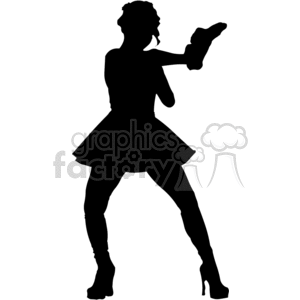 silhouette of a girl holding a gun