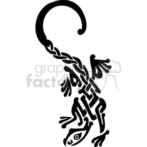 The image depicts a stylized tribal lizard, designed in a minimalist black and white silhouette that is suitable for vinyl cutting or similar artistic applications.