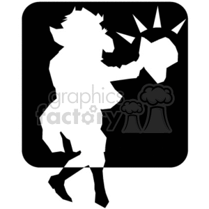 Leprechaun and Goat Dancing Silhouette