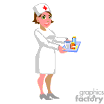   The clipart image shows an animated female nurse wearing a traditional white nurse