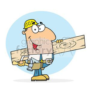 Funny Cartoon Carpenter Character