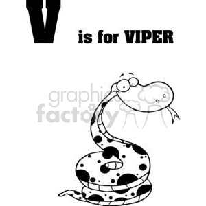 Cartoon Viper Snake - V is for Viper