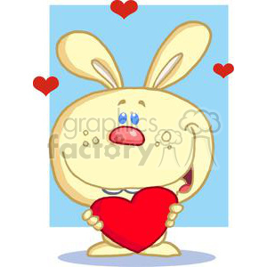 Yellow Cuddly Bunny Holding A Heart