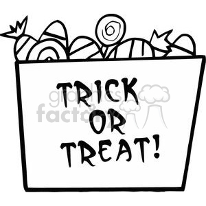 Cartoon Halloween Bucket Of Candy