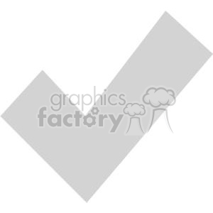 A simple, grey check mark clipart image on a transparent background.