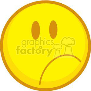 The image shows a yellow smiley face emoticon with a sad expression. Its eyes are simple oval dots, and the mouth is curved downwards, indicating unhappiness or discontent.