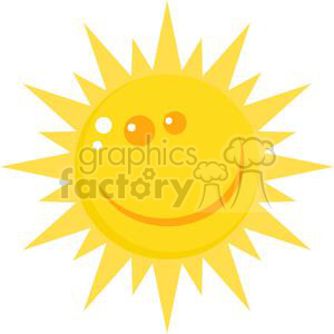 Smiling sun character