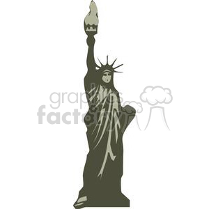 The image displays a stylized, comical version of the Statue of Liberty. It is a simplified or abstract clipart illustration of the iconic statue, which is a symbol of freedom and democracy in the United States and is located in New York Harbor.