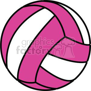 volleyball pink and white clipart - Graphics Factory