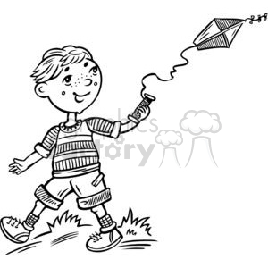 boy flying a kite