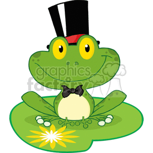 Cartoon-Groom-Frog-on-lillypad