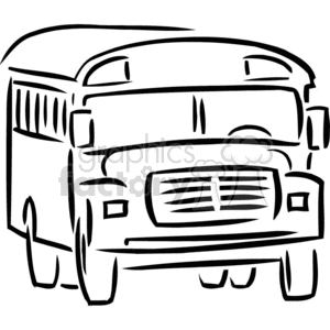 Black and white outline of a school bus leaving 
