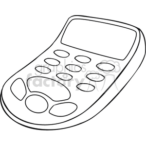 Outline of a simple, solar-powered calculator with rounded buttons, suitable for educational and vinyl-ready applications.