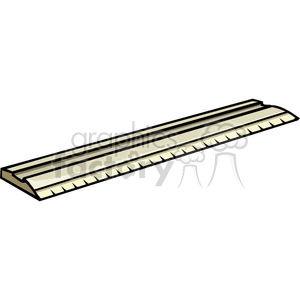 Clipart image of a ruler used for measuring inches and lines, typically used in educational settings and back-to-school supplies.