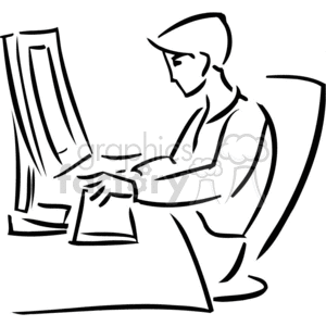 student typing clipart