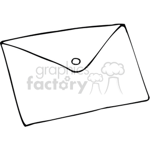 An outline clipart of a sealed envelope, representing back-to-school supplies and educational tools.