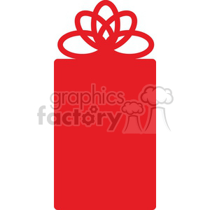 Red Christmas Gift with Ribbon