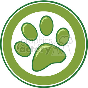 Green Paw Print - Comical Animal Footprint