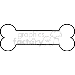 The image depicts a simple line drawing of a bone, commonly recognized as a treat or toy for dogs. It is designed in a typical cartoonish and stylized fashion, often used in clipart or illustrations for pet-related themes.